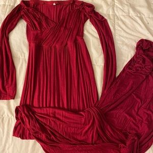 Maroon maternity style dress